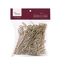 Bamboo Wooden Cocktail Picks - 4 Inch (100 Count) - Bamboo Wood Skewers for Appetizers, Drinks & Party Décor