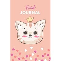 Food Journal: Cat Theme / 60-Day Daily Food Journal / Tracking Meals Exercise Water and Vitamins / Small 6x9 Wellness Notebook / Funny Weight Loss Gift For Women