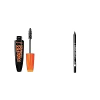 Scandaleyes Mascara, Extreme Black, 0.41 Fl Oz (Pack of 1) & Rimmel Scandaleyes Waterproof Gel Eye Liner Pencil, Black