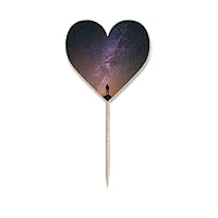 Night Sky Stars Milky Way Outline Toothpick Flags Heart Lable Cupcake Picks