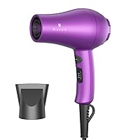 Wazor Compact 1000W Blow Dryer for Kids & Pour Painting Mini Travel Hair Dryer for RV, Ionic Lightweight Dryer with Concentrator, Cool Shot Button, Purple