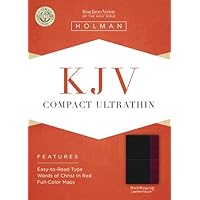 KJV Compact Ultrathin Bible, Black/Burgundy LeatherTouch