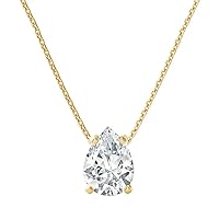 The Diamond Deal 1/4 Carat - 5 Carat | IGI Certified Lab Grown Diamond Floating Pendant Necklace For Women | 14K White, Yellow Or Rose Gold | Lab Created Solitaire Lab-Grown Diamond Pendant Necklace