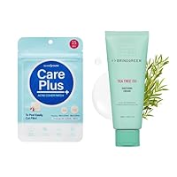 OLIVE YOUNG Care Plus Spot Patch (15 Count) + BRING GREEN Tea Tree Cica Soothing Cream Plus Bundle