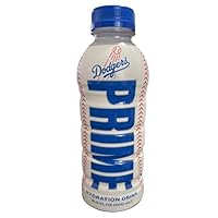 Prime Sports Drink Special Edition Los Angeles Dodgers One Bottle of 16.9FL oz Hydration Beverage. With ClubGoods Sticker