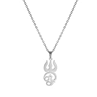 EUEAVAN Poseidon Trident Irregular Pendant Necklace Punk Hip Hop Flag Poseidon Vintage Ancient Greek Amulet Gift for Sailors Jewelry Stainless Steel