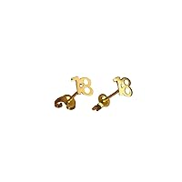 Handcrafted Custom Number Earrings for Women, Stud 14k Gold Plated Earrings, Elegant Silver Finish, Ideal Gift for Mother's Day, Personalized Jewelry