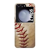 jjphonecase RW0064 Baseball PU Leather Flip Case Cover for Samsung Galaxy Z Flip 5