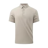 Men's Business Casual Polo T-Shirt Long Sleeve T-Shirt Four Seasons Comfortable and Breathable Solid Cotton Top Coffee XL