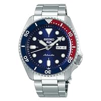 SEIKO Men's Blue Dial Silver Stainless Steel Band 5 Sports Automatic Analog Watch
