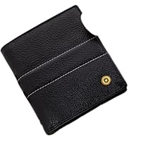 Black Leather Men's Two Fold Wallet Multiple card Slot Wallet For Men