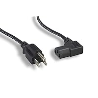 10' North American Power Cord, NEMA 5-15P and IEC-60320-C13 Right Angle, Black (ZADA15PC-10)