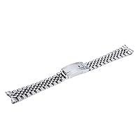 20mm Solid Stainless Steel Watchband for Role X Datejust Watch Strap Men Wrist Bracelet Folding Clasp Logo On (Color : Silver, Size : 20mm)