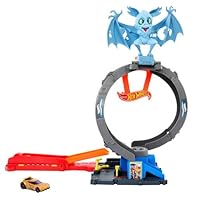 Hot Wheels City Toy Car Track Set, Bat Loop Attack with Adjustable Loop & Launcher, 1:64 Scale Toy Car