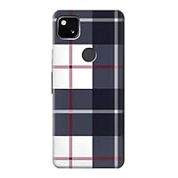 R3452 Plaid Fabric Pattern Case Cover for Google Pixel 4a