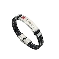Stylish Silicone Medical Alert Bracelet, Personalized Disease Allergies Awareness Alarm Wristband for Emergency, Medical Identification Safety Bangle for Men Women, 8.26''