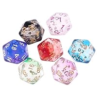SZSZ 7pcs D20 Polyhedral 20 Sided Dice Numbers Dials Table Board Role Playing Game for Bar Pub Club Party 0212