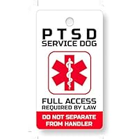 Just 4 Paws PVC PTSD Service Dogs Key or Collar Tag for ADA PTSD Service Animals (PT21)
