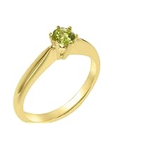 LBG 18k Yellow Gold Natural Peridot Womens Solitaire Ring - Sizes 4 to 12 Available