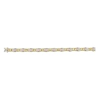 10kt Yellow Gold Mens Round Diamond Link Bracelet 1-1/2 Cttw