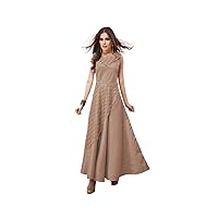 Show Stopper Gold Embroidery Fancy Silk Long Gown Party or Prom Wear