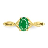 Gold Plated 925 Sterling Silver 0.70 Ct Natural Emerald Gemstone Solitaire Ring For Women