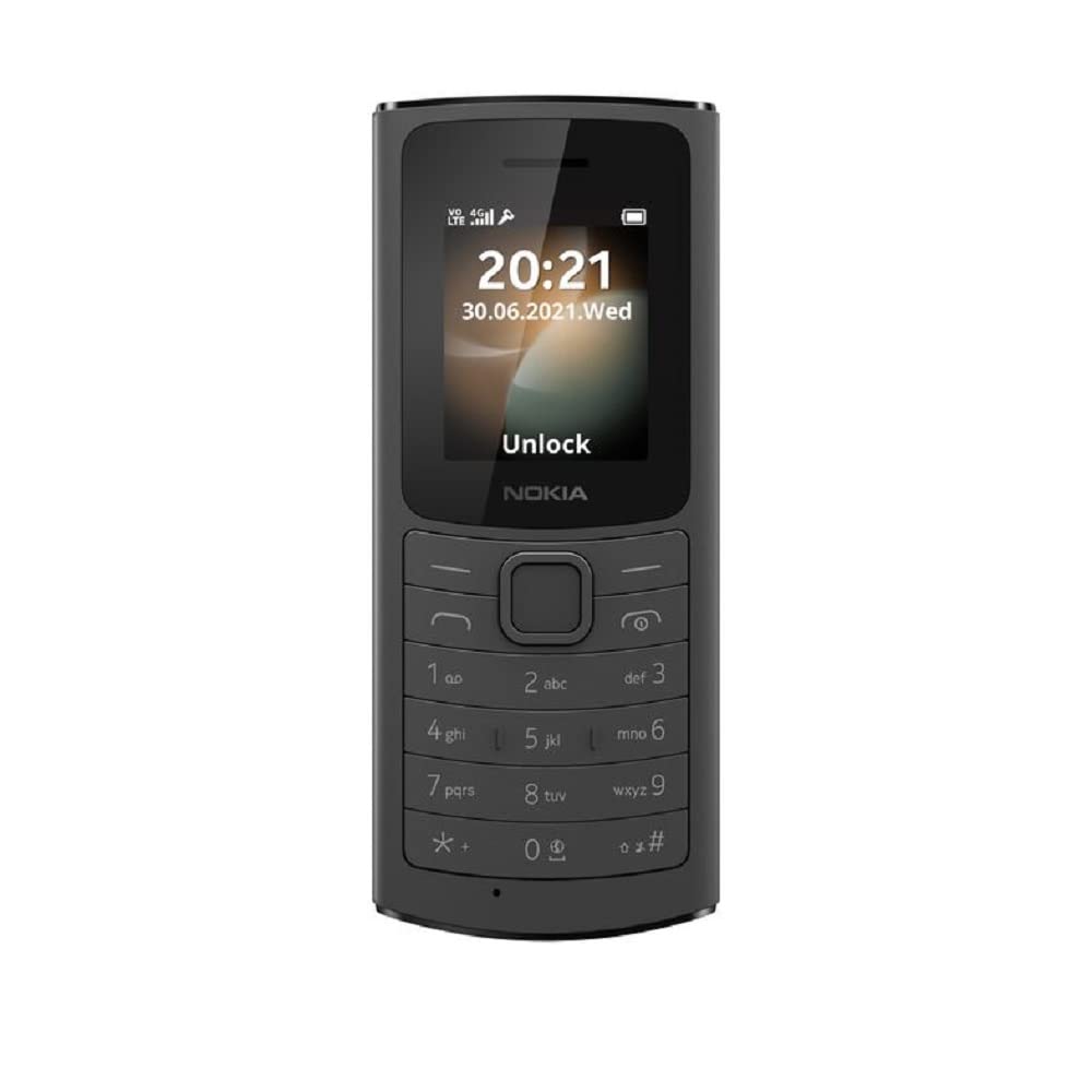 Nokia 110 4G | GSM Unlocked Mobile Phone | Volte | Black | International Version | Not AT&T/Cricket/Verizon Compatible