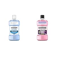 Listerine Clinical Solutions Breath Defense Zero Alcohol Mouthwash 500 mL, Total Care Alcohol-Free Anticavity Fluoride Mouthwash 16.9 Fl Oz Bundle