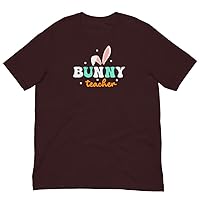 Bunny Teacher Retro Easter for Teachers Bunny Ears Vintage Style Tee Shirt