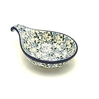 Polish Pottery Spoon/Ladle Rest - Forget-Me-Knot