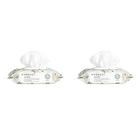 The Honest Company Clean Conscious Unscented Wipes | Over 99% Water, Compostable, Plant-Based, Baby Wipes | Hypoallergenic for Sensitive Skin, EWG Verified | Geo Mood, 72 Count (Pack of 2)