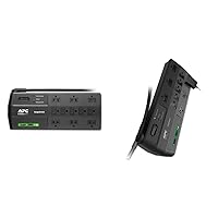 APC Surge Protector with USB Ports, P11U2MP10, 2880 Joule, 8' Cord, Flat Plug, 11 Outlet Power Strip & Performance Surge Protector with USB Ports, P11U2, 11 Outlet Power Strip