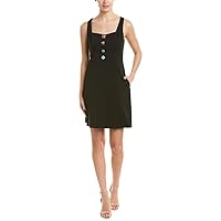Adrianna Papell Women's Knit Crepe Ornate Bttn A-line