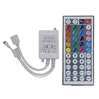 RGB Light Strip Remote Controller, 2-in-1 4 Pin Dimmer Brightness Flash Mode Control Options for LED Tape Light,12V DC 2 Ports LEDs Rope Lighting
