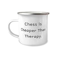New Chess Gifts, Chess is Cheaper Than Therapy, Cool Birthday 12oz Camper Mug Gifts For Friends, Reusable chess set, Chess set for, Travel chess set, Magnetic chess set