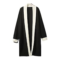 Spring Autumn Cotton Linen Long Coat Men Loose Cardigan Trench Spliced Color Chinese Style Overcoat