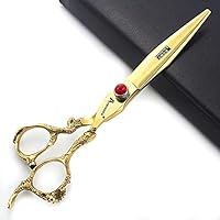 6 inch /7 inch salon professional salon scissors salon hairdresser hair cutting hairstyle pruning tools Japan 440c high hardness stainless steel golden (Gold)