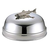 Sanpo Sangyo 02503184 Serving Cutlery, Silver, 7.1 inches (18 cm), Round Plate Cover, Fish Knob Included