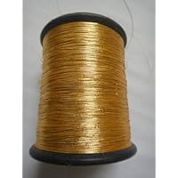 Dark Gold - Spool of Shiny Metallic Thread Yarn - for Crochet Sewing Embroidery Handwork Artwork Jewelry
