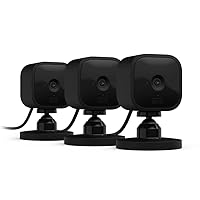 Mini – Compact indoor plug-in smart security camera, 1080p HD video, night vision, motion detection, two-way audio, easy set up, Works with Alexa – 3 cameras (Black)