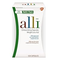 Alli Orlistat 60mg Capsules Weight Loss Aid Refill 120 ea(Pack of 2)