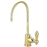 Kingston Brass Gourmetier KS7192AL Restoration Single Handle Water Filtration Faucet, Polished Brass, 6-Inch spout reach