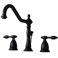 Kingston Brass KS1995TAL Tudor Widespread Lavatory Faucet with Brass/ABS Pop-Up, 6-1/2-Inch, Oil Rubbed Bronze