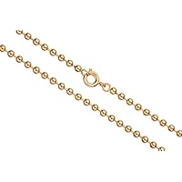 20Inch Necklace Ball Chain, Gold Finished 3.2mm Ball with Springring Clasp/Pack (3packs Bundle), Save $2