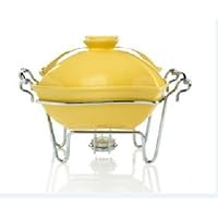 Godinger Buttercup Yellow Covered Pagoda Baker With Tealight and Stand, 32-Ounce/1-Quart