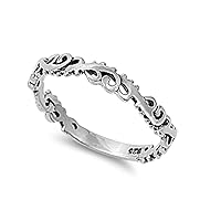 Sterling Silver Tribal Worm Ring Size 10