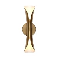 Tubicen Gold Wall Sconces, Modern Decorative Sconces Wall Lighting, Dimmable Up and Down Wall Lights for Living Room Bedroom Theater, 15.7