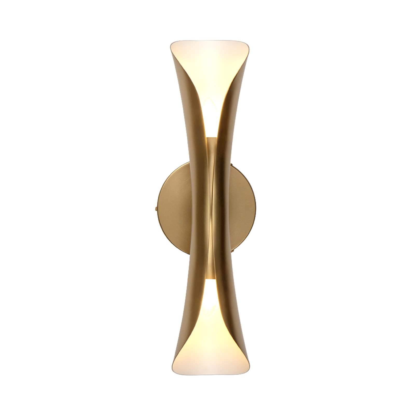 Tubicen Decorative Wall Sconce, 2-Light Dimmable Up Down Wall Light, Indoor Gold Art Deco Wall Lights Fixture for Living Room, Bedroom, Home Theater Sconces Wall Lighting (Bulb Excluded)