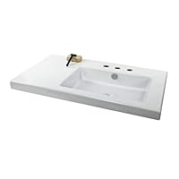 CO01011-Three Hole-637509867515 Decorative Wall Mounted Bathroom Sink, White