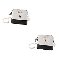 2pcs Credit Card Storage Cosmetic Storage Pu Leather Shoulder Bag Crossbody Bags for Women Trendy Ladies Crossbody Bags Pu Bag for Women Diagonal Span Lady Bags Shell Bag/1804